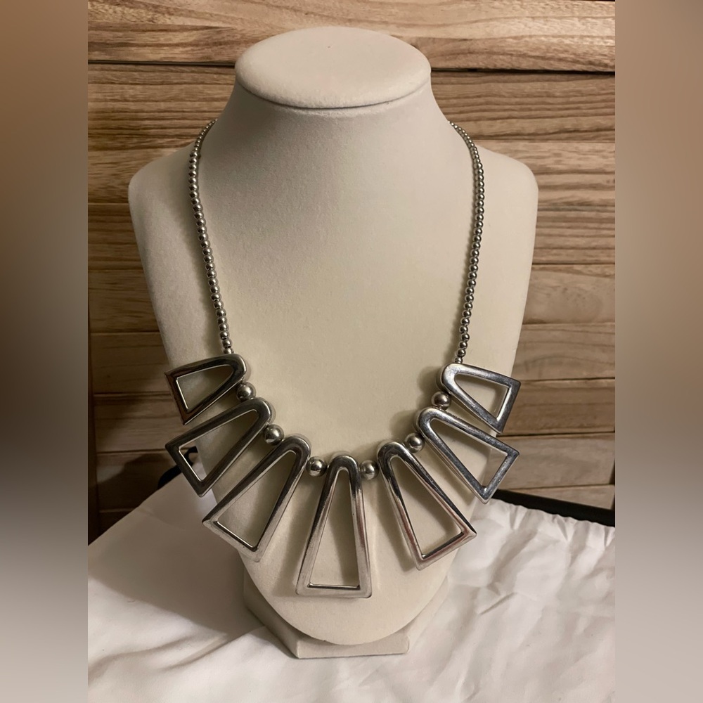 New York & Company Silver Statement Necklace